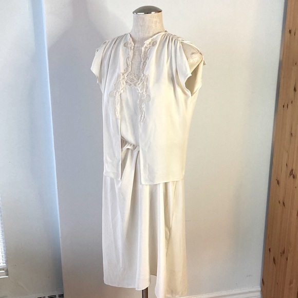 Cream St. Gillian by Kay Unger small dress with matching top - Picture 1 of 12